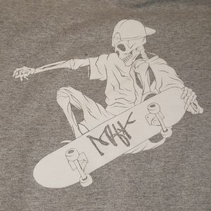 Skeleton Skateboard Sweatshirt Youth L